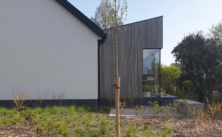 Greenarchitects stefaan willems landschapsarchitect serskamp moderne woning crypi padoek zitelement terras sesleria boom cornus 01