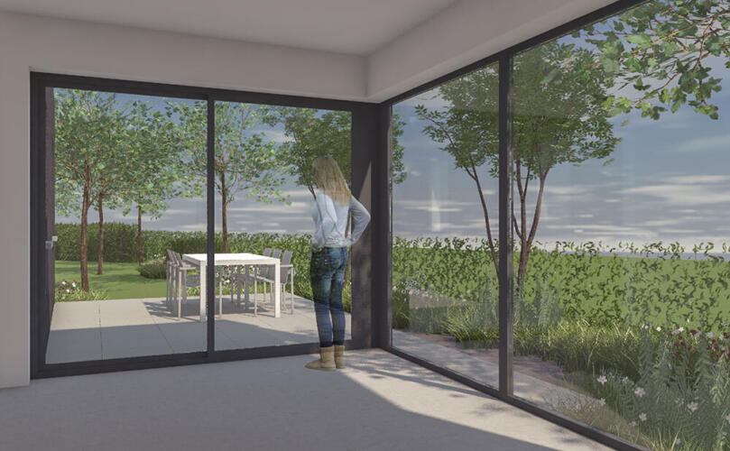 Greenarchitects stefaan willems tuinarchitectuur overschelde oost vlaanderen serskamp realistische 3d tuinbeelden interieur exterieur binnen buiten